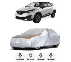 Husa Prelata Antigrindina Auto RENAULT CAPTUR I (J5_, H5_) din 2013-2018, Protectie auto contra intemperiilor la grindina, Waterproof, 4x Stickere auto RENAULT - Img 2