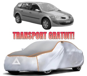 Husa Prelata Antigrindina Auto RENAULT MEGANE II Estate Van (KM_) din 2003-2009, Protectie auto contra intemperiilor la grindina, Waterproof, 4x Stickere auto RENAULT