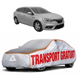 Husa Prelata Antigrindina Auto RENAULT MEGANE IV Grandtour (K9A/M/N_) din 2016-2021, Protectie auto contra intemperiilor la grindina, Waterproof, 4x Stickere auto RENAULT