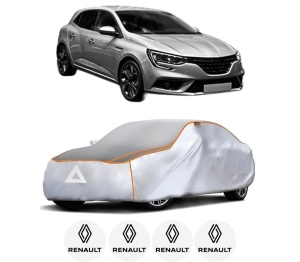Husa Prelata Antigrindina Auto RENAULT MEGANE IV Hatchback (B9A/M/N_) din 2015-2021, Protectie auto contra intemperiilor la grindina, Waterproof, 4x Stickere auto RENAULT - Img 2