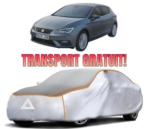 Husa Prelata Antigrindina Auto SEAT LEON Hatchback Van (5F1) din 2017-2018, Protectie auto contra intemperiilor la grindina, Waterproof, 4x Stickere auto SEAT