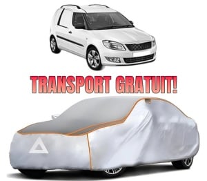 Husa Prelata Antigrindina Auto SKODA FABIA I Praktik (6Y5) din 2000-2007, Protectie auto contra intemperiilor la grindina, Waterproof, 4x Stickere auto SKODA
