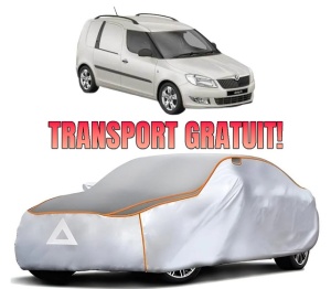 Husa Prelata Antigrindina Auto SKODA FABIA II Praktik (545) din 2013-2014, Protectie auto contra intemperiilor la grindina, Waterproof, 4x Stickere auto SKODA
