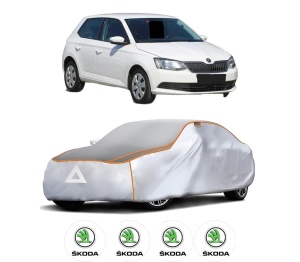 Husa Prelata Antigrindina Auto SKODA FABIA III Praktik (NJ5) din 2014-2022, Protectie auto contra intemperiilor la grindina, Waterproof, 4x Stickere auto SKODA - Img 2