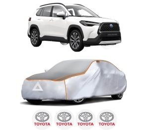 Husa Prelata Antigrindina Auto TOYOTA COROLLA CROSS (ZVG1_, ZSG1_, MXGH1_, MXGA1_) din 2022-2023, Protectie auto contra intemperiilor la grindina, Waterproof, 4x Stickere auto TOYOTA - Img 2