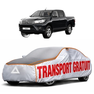 Husa Prelata Antigrindina Auto TOYOTA HILUX VIII Pickup (_N1_) din 2015-2020, Protectie auto contra intemperiilor la grindina, Waterproof, 4x Stickere auto TOYOTA