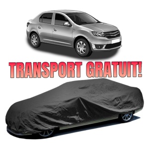 Husa prelata auto pentru DACIA LOGAN II 2012 - 2016, culoare negru, material textil impermeabil, rezistanta la intemperii praf UV, CARPASSION Husa Protectie