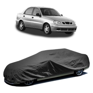 Husa prelata auto pentru DAEWOO LANOS Saloon (KLAT) 1997, culoare negru, material textil impermeabil, rezistanta la intemperii praf UV, CARPASSION Husa Protectie - Img 2