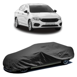 Husa prelata auto pentru FIAT TIPO Saloon (356_, 357_) 2015 - 2020, culoare negru, material textil impermeabil, rezistanta la intemperii praf UV, CARPASSION Husa Protectie - Img 2