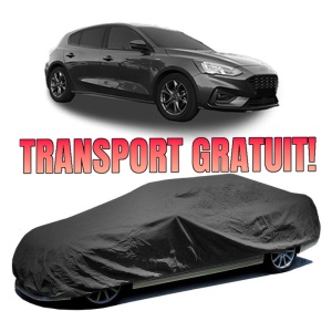Husa prelata auto pentru FORD FOCUS IV (HN) 2018, culoare negru, material textil impermeabil, rezistanta la intemperii praf UV, CARPASSION Husa Protectie