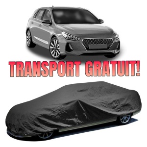 Husa prelata auto pentru HYUNDAI i30 Hatchback Van (PDE) 2016 - 2020, culoare negru, material textil impermeabil, rezistanta la intemperii praf UV, CARPASSION Husa Protectie