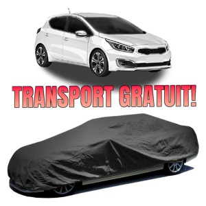 Husa prelata auto pentru KIA CEED (CD) 2018 - 2020, culoare negru, material textil impermeabil, rezistanta la intemperii praf UV, CARPASSION Husa Protectie