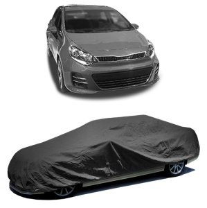 Husa prelata auto pentru KIA RIO III Hatchback Van (UB) 2011 - 2017, culoare negru, material textil impermeabil, rezistanta la intemperii praf UV, CARPASSION Husa Protectie - Img 2