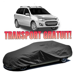 Husa prelata auto pentru LADA KALINA II Estate (2194_) 2013 - 2018, culoare negru, material textil impermeabil, rezistanta la intemperii praf UV, CARPASSION Husa Protectie