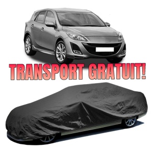 Husa prelata auto pentru MAZDA 3 (BL) 2008 - 2014, culoare negru, material textil impermeabil, rezistanta la intemperii praf UV, CARPASSION Husa Protectie