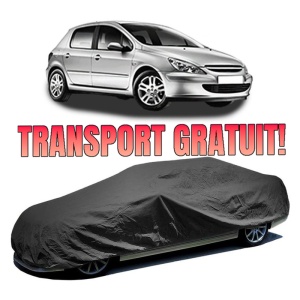 Husa prelata auto pentru PEUGEOT 307 (3A/C) 2000 - 2012, culoare negru, material textil impermeabil, rezistanta la intemperii praf UV, CARPASSION Husa Protectie