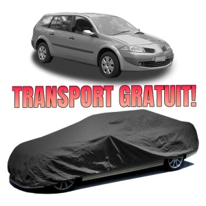 Husa prelata auto pentru RENAULT MEGANE II Estate Van (KM_) 2003 - 2009, culoare negru, material textil impermeabil, rezistanta la intemperii praf UV, CARPASSION Husa Protectie