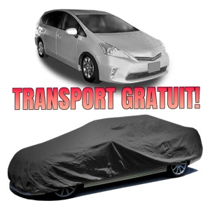 Husa prelata auto pentru TOYOTA PRIUS PLUS VAN (_W4_) 2014, culoare negru, material textil impermeabil, rezistanta la intemperii praf UV, CARPASSION Husa Protectie
