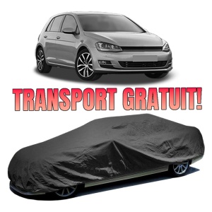 Husa prelata auto pentru Volkswagen Golf VII Van (5G1) 2012 - 2017, culoare negru, material textil impermeabil, rezistanta la intemperii praf UV, CARPASSION Husa Protectie