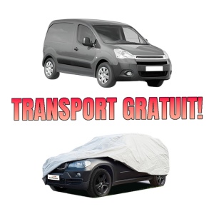 Husa tip prelata auto CITROEN BERLINGO Box Body/MPV (B9) din 2008-2021, Culoare Gri, material textil impermeabil, rezistanta la intemperii praf UV, CARPASSION Husa Protectie, 4 Stickere auto cu CITROEN