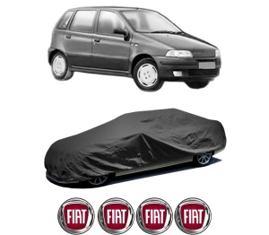 Husa tip prelata auto FIAT PUNTO Van (176_) din 1996-2000, Culoare Negru, material textil impermeabil, rezistanta la intemperii praf UV, CARPASSION Husa Protectie, 4 Stickere auto cu FIAT - Img 2