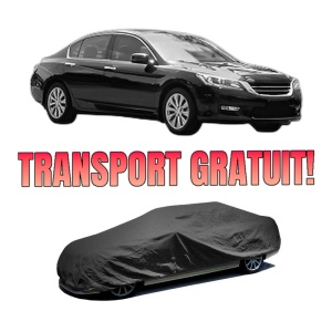 Husa tip prelata auto HONDA ACCORD IX Coupe din 2012, Culoare Negru, material textil impermeabil, rezistanta la intemperii praf UV, CARPASSION Husa Protectie, 4 Stickere auto cu HONDA