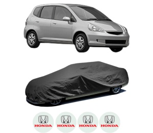 Husa tip prelata auto HONDA JAZZ II (GD_, GE3, GE2) din 2002-2008, Culoare Negru, material textil impermeabil, rezistanta la intemperii praf UV, CARPASSION Husa Protectie, 4 Stickere auto cu HONDA - Img 2