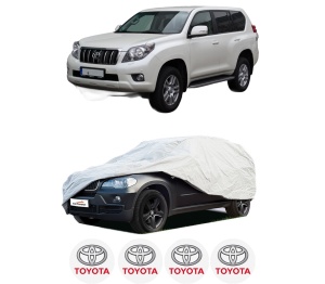 Husa tip prelata auto TOYOTA LAND CRUISER VAN (_J15_) din 2011, Culoare Gri, material textil impermeabil, rezistanta la intemperii praf UV, CARPASSION Husa Protectie, 4 Stickere auto cu TOYOTA - Img 2