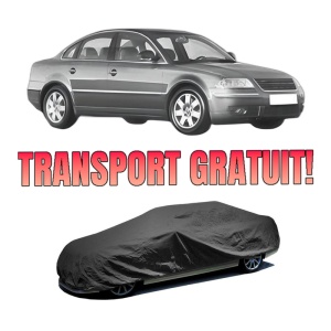 Husa tip prelata auto Volskwagen PASSAT B5.5 (3B3) din 2000-2005, Culoare Negru, material textil impermeabil, rezistanta la intemperii praf UV, CARPASSION Husa Protectie, 4 Stickere auto cu Volskwagen