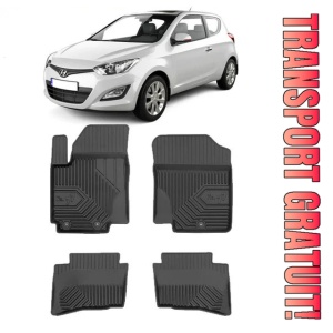 Hyundai I20 I Din 01.2009 - 11.2014, Hatchback , Set Covorase Auto Tip Tavita Premium 3D, din cauciuc