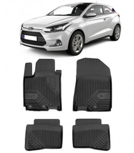 Hyundai I20 II Din 12.2014 - 07.2020, Hatchback , Set Covorase Auto Tip Tavita Premium 3D, din cauciuc accesorii pentru autoturismul tau - masina v168178