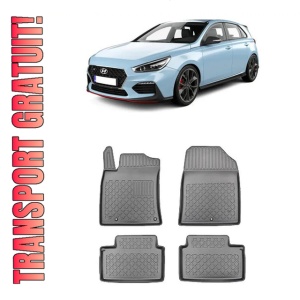 Hyundai I30 III, Hatchback, Din 02.2017 - Prezent , Set Covorase Auto Tip Tavita Premium 3D, din cauciuc