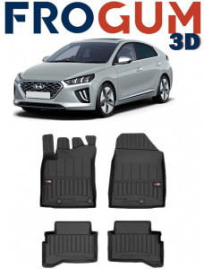 Hyundai Ioniq Hybrid, Hatchback, Din 10.2016 - 06.2022 , Set Covorase Auto Tip Tavita Premium 3D, din cauciuc accesorii pentru autoturismul tau - masina v170543