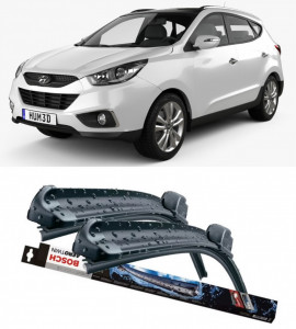 Hyundai Ix35 Van Set 2 stergatoare parbriz Bosch Aerotwin 600/475mm compatibile cu Hyundai ix35 Van (2009-2015) (60 cm / 40 cm) accesorii pentru autoturismul tau - masina v115507