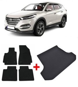 Hyundai Tucson din 07.2015 - 09.2020 Suv Portbagaj Superior *3, Set Covorase + tavita portbagaj auto - Img 2