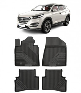Hyundai Tucson Din 07.2015 - 09.2020, Suv , Set Covorase Auto Tip Tavita Premium 3D, din cauciuc accesorii pentru autoturismul tau - masina v168302