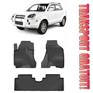Hyundai Tucson Din 2004 - 2009, Suv , Set Covorase Auto Tip Tavita Premium 3D, din cauciuc