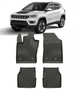 Jeep Compass II Din 08.2017 - Prezent, Suv , Set Covorase Auto Tip Tavita Premium 3D, din cauciuc accesorii pentru autoturismul tau - masina v166246