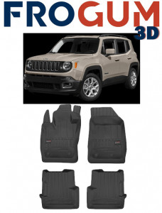 Jeep Renegade, Suv, Din 09.2014 - 06.2018 , Set Covorase Auto Tip Tavita Premium 3D, din cauciuc accesorii pentru autoturismul tau - masina v173998