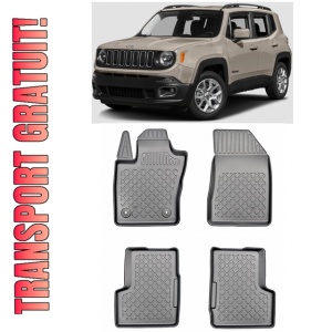 Jeep Renegade, Suv, Din 09.2014 - Prezent , Set Covorase Auto Tip Tavita Premium 3D, din cauciuc