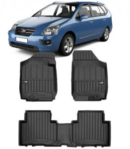 Kia Carens II Din 11.2006 - 12.2012, Van , Set Covorase Auto Tip Tavita Premium 3D, din cauciuc accesorii pentru autoturismul tau - masina v162489