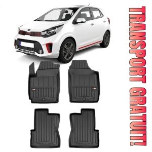 Kia Picanto I, Hatchback, Din 2004 - 03.2011 , Set Covorase Auto Tip Tavita Premium 3D, din cauciuc