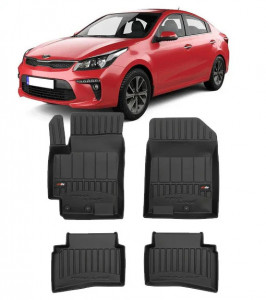 Kia Rio IV, Hatchback, Din 02.2017 - Prezent , Set Covorase Auto Tip Tavita Premium 3D, din cauciuc accesorii pentru autoturismul tau - masina v170187