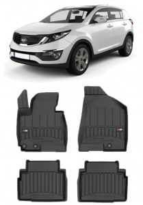 Kia Sportage III, Suv, Din 08.2010 - 12.2015 , Set Covorase Auto Tip Tavita Premium 3D, din cauciuc accesorii pentru autoturismul tau - masina v170166
