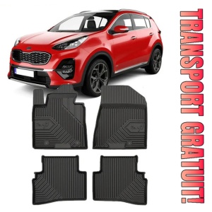 Kia Sportage IV Din 01.2016 - 2021, Suv , Set Covorase Auto Tip Tavita Premium 3D, din cauciuc