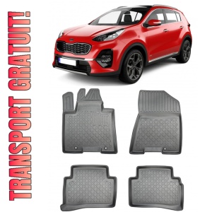 Kia Sportage IV, Suv, Din 01.2016 - Prezent , Set Covorase Auto Tip Tavita Premium 3D, din cauciuc