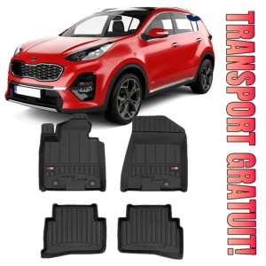 Kia Sportage IV, Suv, Din 01.2016 - Prezent , Set Covorase Auto Tip Tavita Premium 3D, din cauciuc