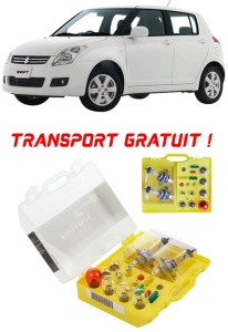 Kit trusa Set becuri H4 compatibila cu Suzuki Swift IV din 2010 - 2017 , bec far, semnalizare , pozitie, iluminare numar, frana, plafoniera, stop frana