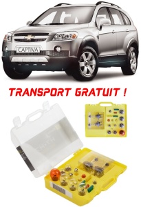 Kit trusa Set becuri H7 compatibila cu Chevrolet Captiva C100 din 2006 - 2011 , bec far, semnalizare , pozitie, iluminare numar, frana, plafoniera, stop frana