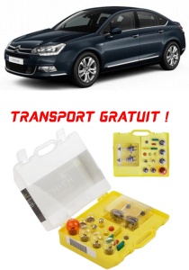Kit trusa Set becuri H7 compatibila cu Citroën C5 II din 2008 - 2017 , bec far, semnalizare , pozitie, iluminare numar, frana, plafoniera, stop frana